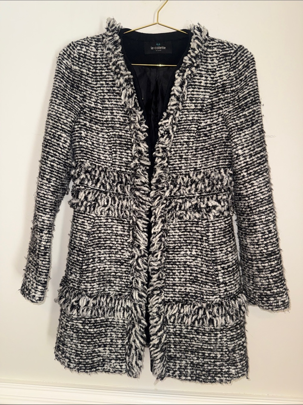 Le-Colette by Kenneth Lynn black tweed Women’s  jacket size 38